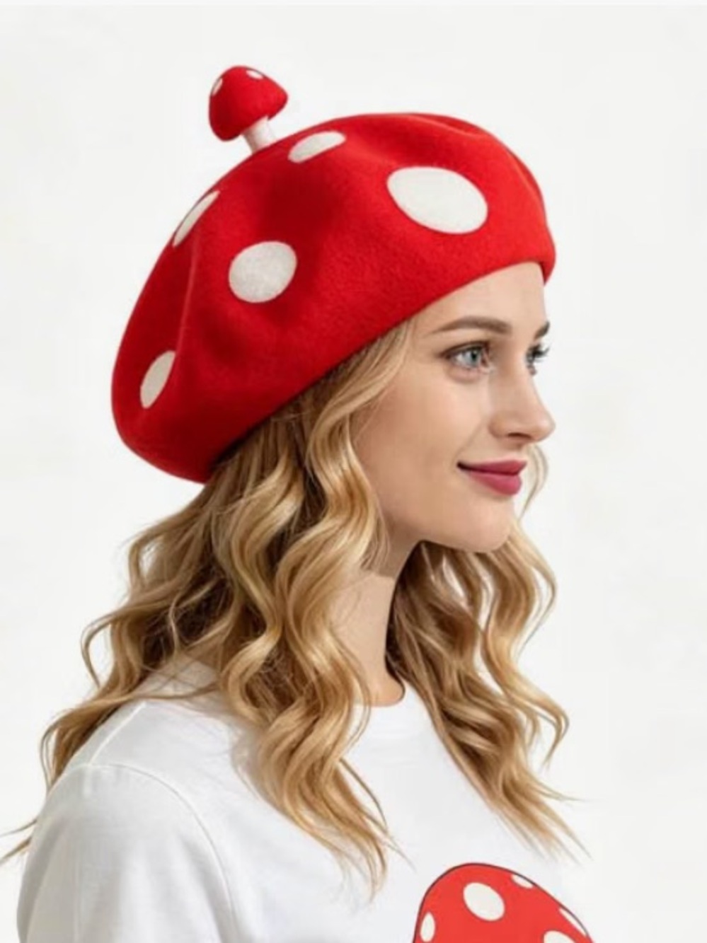 🍄Zasy Mushroom Beret Handmade Wool Felt Hat